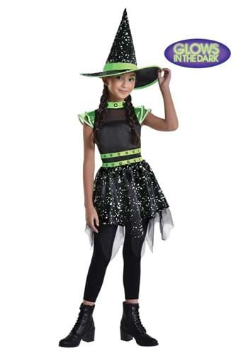 Glow in the Dark Midnight Witch Costume for Girls