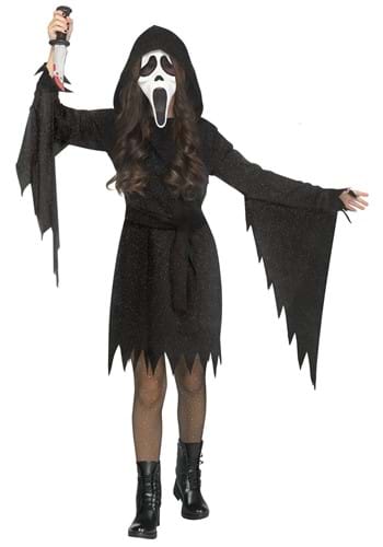 Girls Glitter Ghost Face Costume