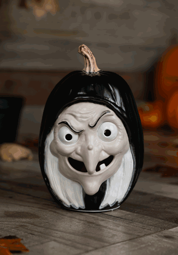 10 Inch Snow White Evil Witch Light Up Pumpkin Decoration