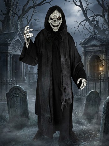 Adult Dark Reaper Coat Skull Mask Skeleton Gloves UPD