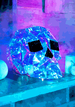 Geometric Iridescent Skull Decoration