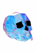 Geometric Iridescent Skull Decoration Alt 1
