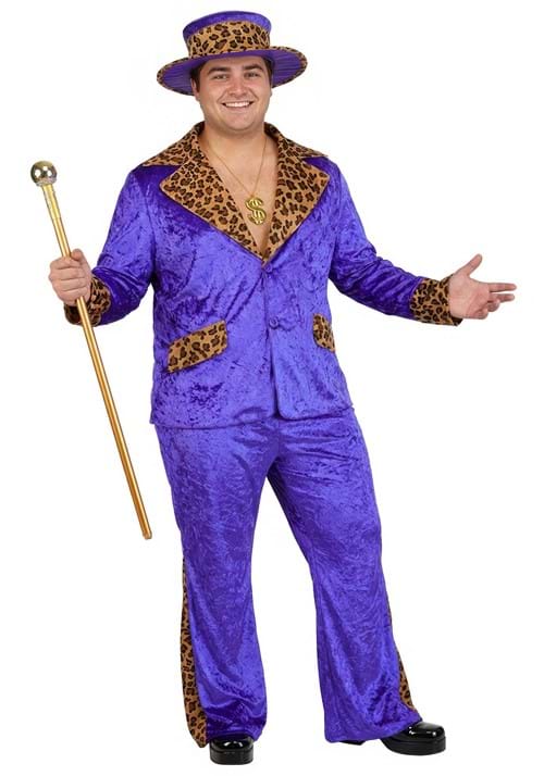 Plus Mens Purple Economy Pimp Costume