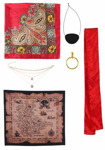 Classic Red Pirate Costume Accessory Kit