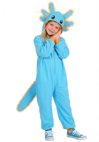 Kid's Blue Axolotl Costume Alt 4