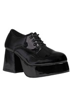 Mens Patent Black Disco Pimp Shoes