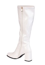 Womens Patent White Gogo Costume Boots Alt 4