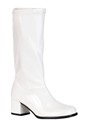 Girls Patent Gogo Costume White Boots
