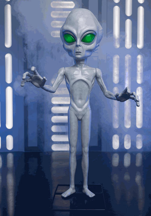 4.5FT Little Grey Man Alien Animatronic Decoration