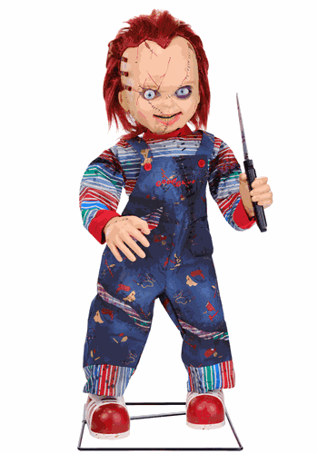 3.5FT Universal Animated LED Scarred Chucky Decoration gif