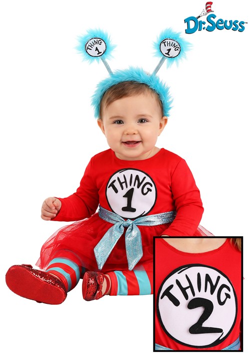 Girls Dr Seuss Thing 1 2 Infant Costume