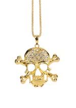 Gold Skull and Crossbones Pirate Costume Necklace Alt 1
