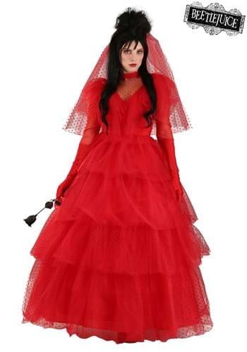 Womens Premium Lydia Deetz Wedding Dress Costume